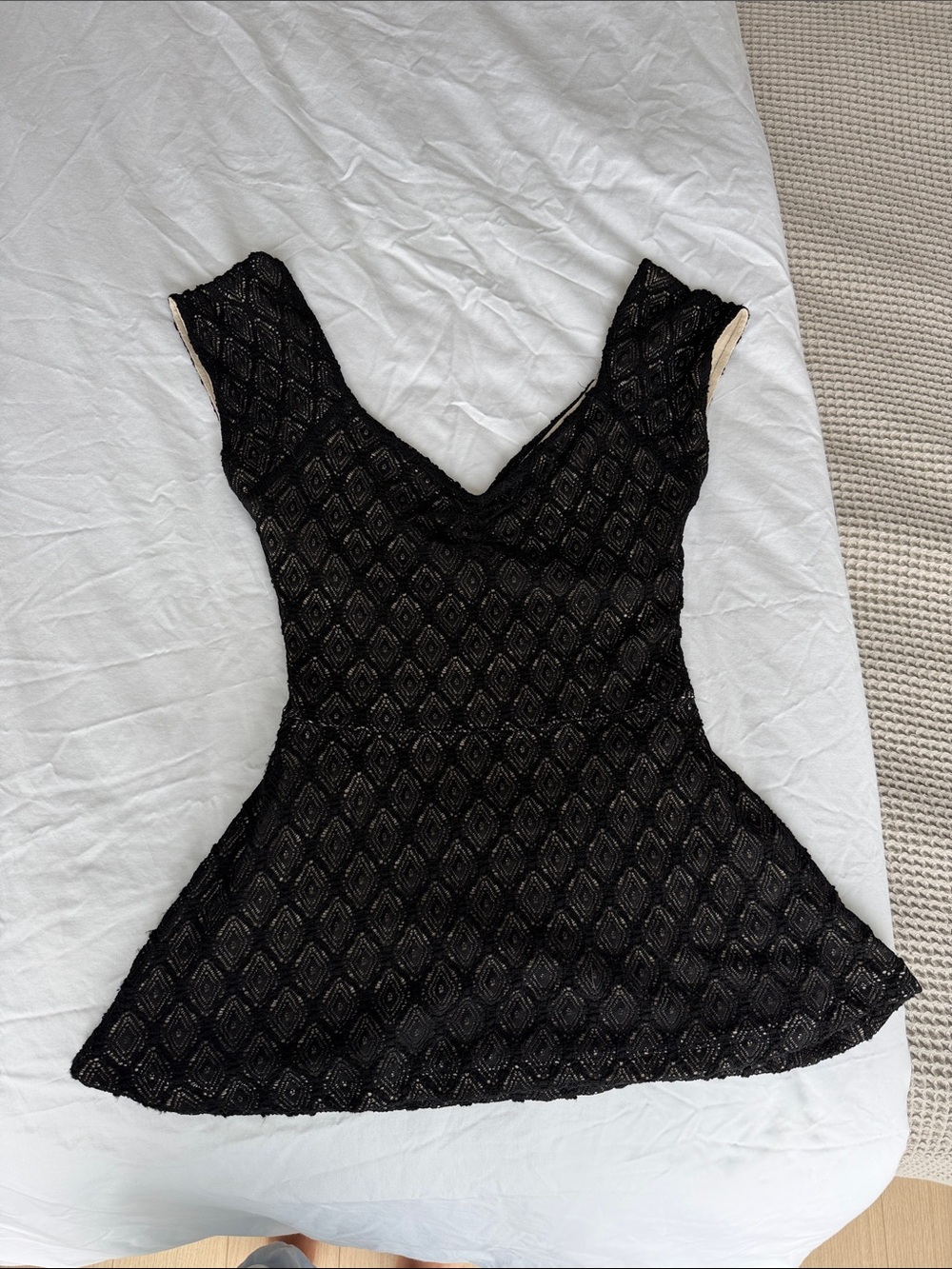 Black lace off shoulder top free people